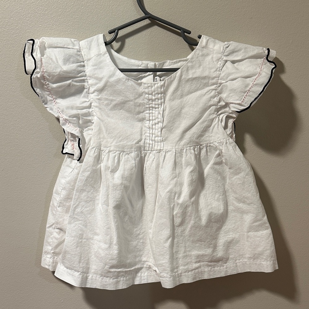 Janie and Jack White Ruffle Sleeve Blouse
